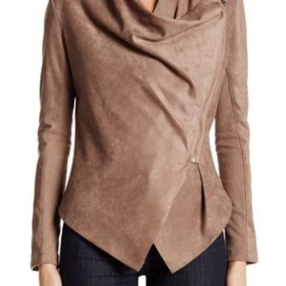 Vigoss Faux Suede Drape Collar Jacket XS - Picture 2 of 10